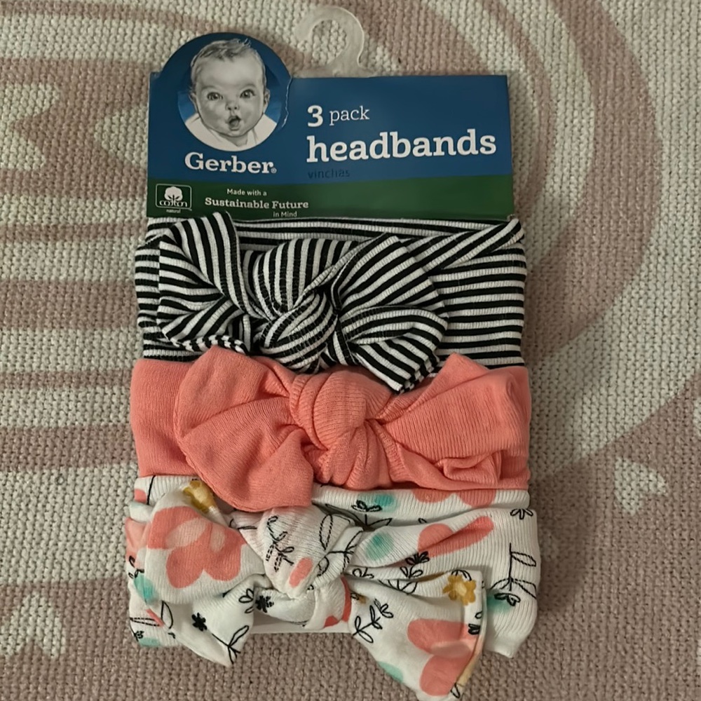 3 pack Gerber Infant Headbands